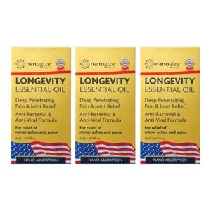 Nanogize Health - Longevity Essential Oil (0.71 fl oz) - Pain Relief - 3 Pack